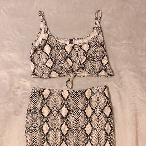 Black and White Skirt Matching Set